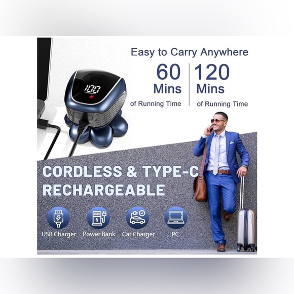 Head Shaver 7D/Razor w/ Nose Hair Trimmer Waterproof Wet Dry Mens Grooming Blue - Picture 2 of 7